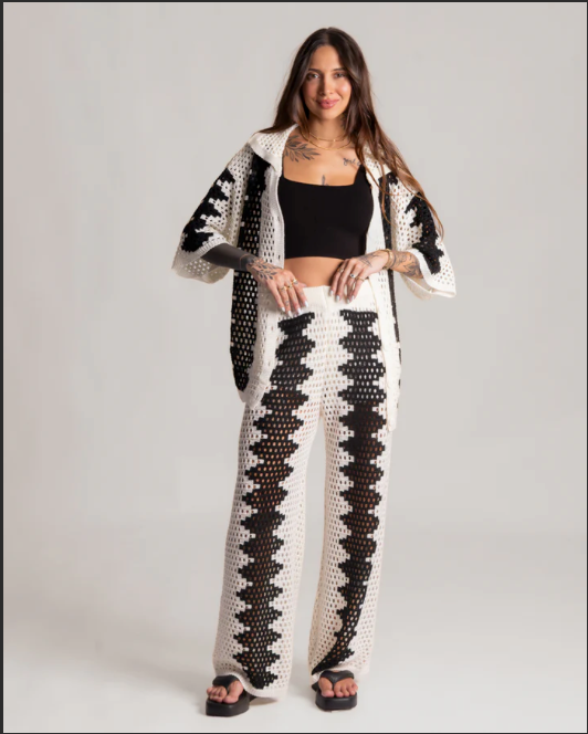 Conjunto Calça + Camisa em Tricot Noronha