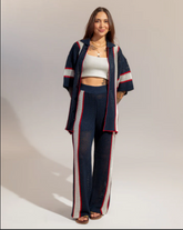 Conjunto em Tricot Navy - Calça + Camisa