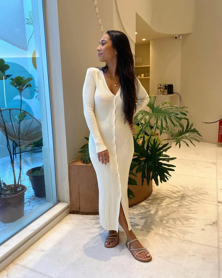 Vestido Tricot Botões