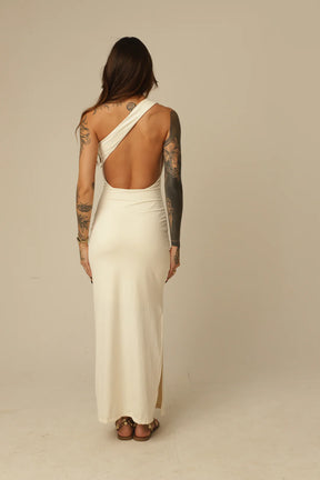 Vestido Poliamida Decote Assimétrico