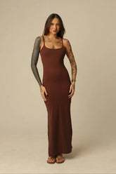 Vestido Poliamida Alcinhas Finas