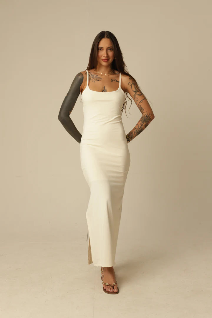 Vestido Poliamida Alcinhas Finas