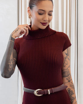 Vestido em Tricot Gola Rolê Fabiana