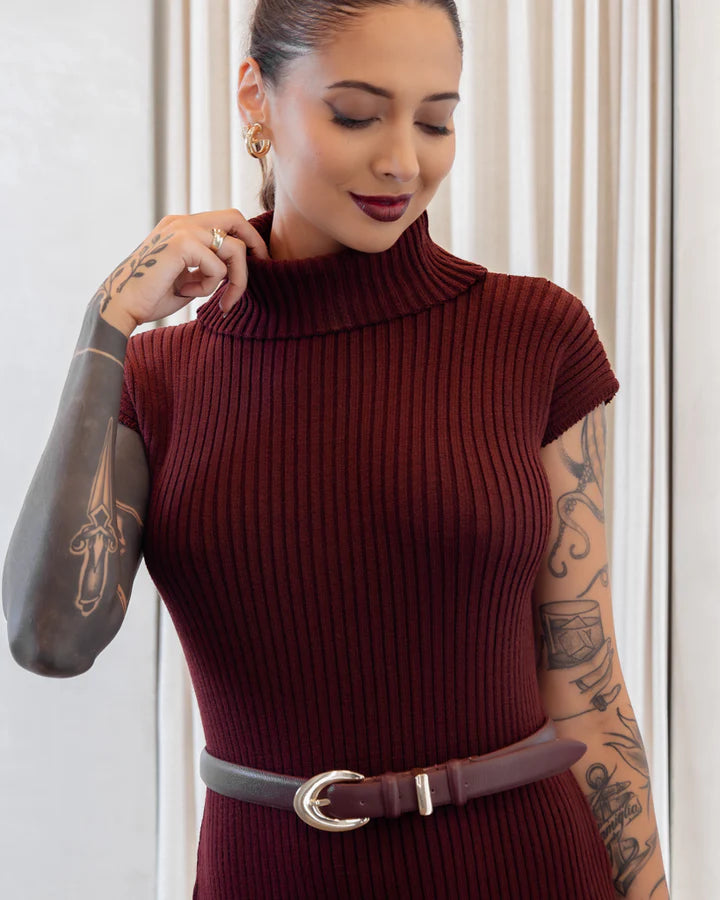 Vestido em Tricot Gola Rolê Fabiana